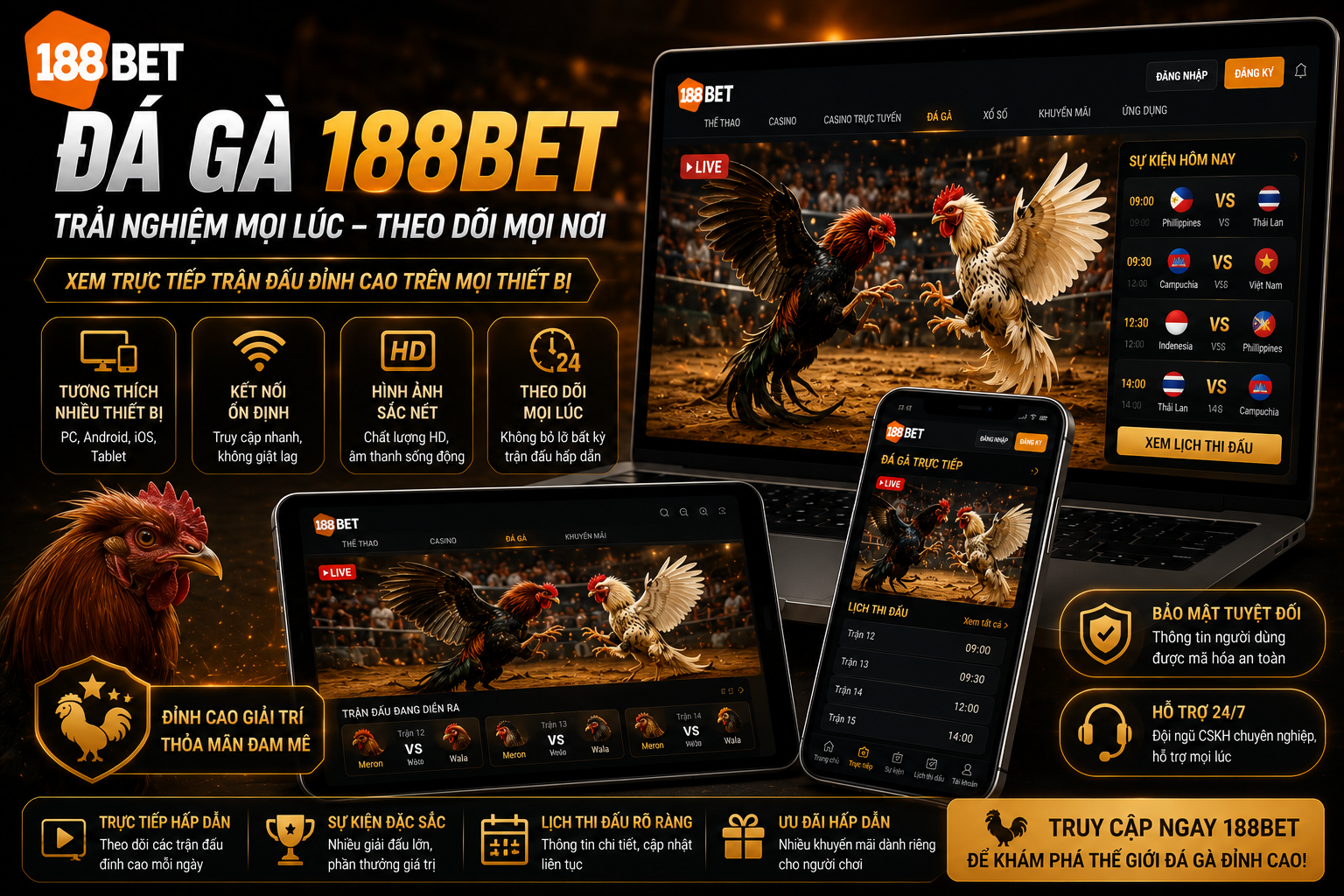Trải Nghiệm Đá Gà 188BET Trên Điện Thoại