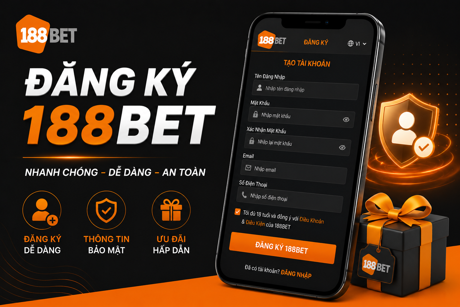 Hướng dẫn đăng ký 188BET dễ dàng dành cho người chơi mới tham gia