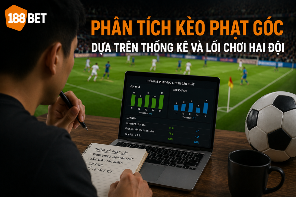 Người chơi phân tích thống kê phạt góc và lối chơi của hai đội bóng