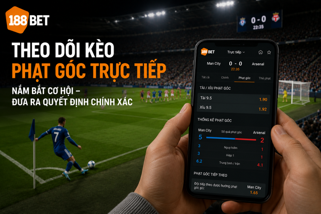 Cược thủ theo dõi trực tiếp trận đấu và thống kê phạt góc trên điện thoại