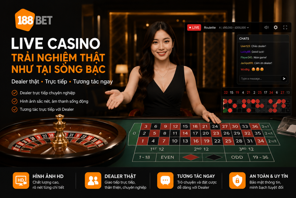 Trải nghiệm live casino với dealer thật tại nhà cái trực tuyến