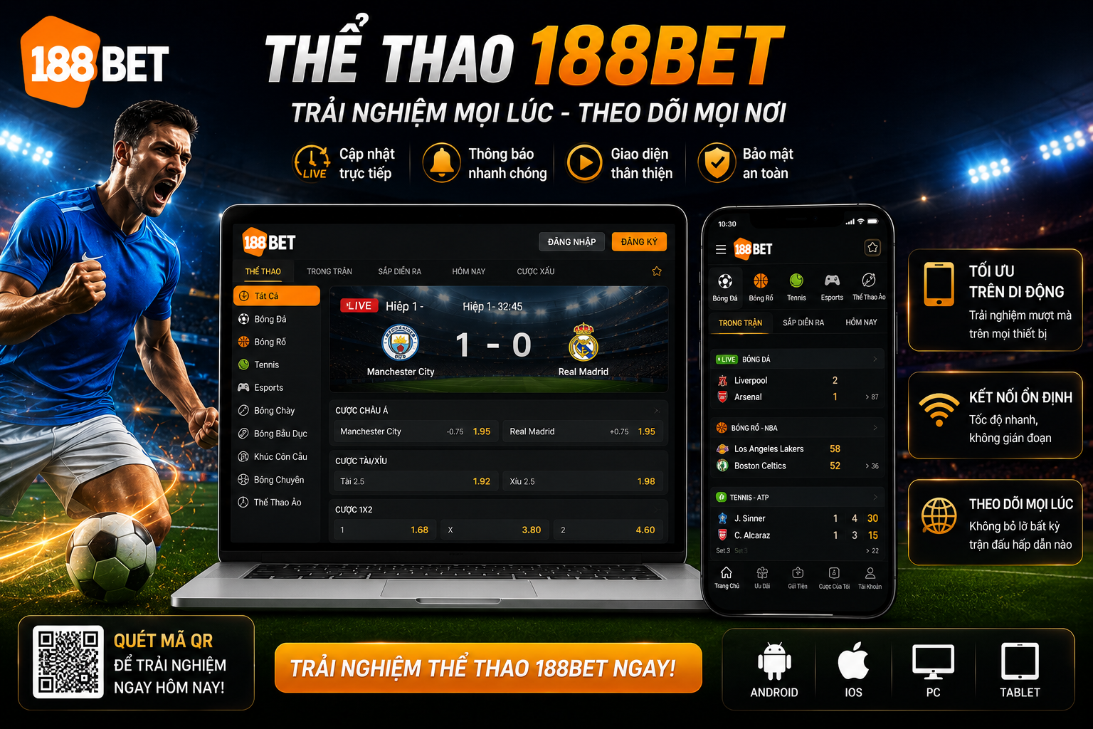 Trải Nghiệm Thể Thao 188BET Trên Di Động