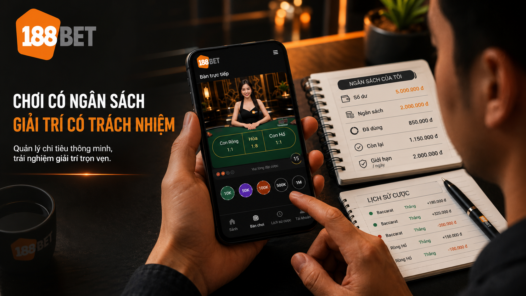 Người chơi quản lý ngân sách khi tham gia Live Casino
