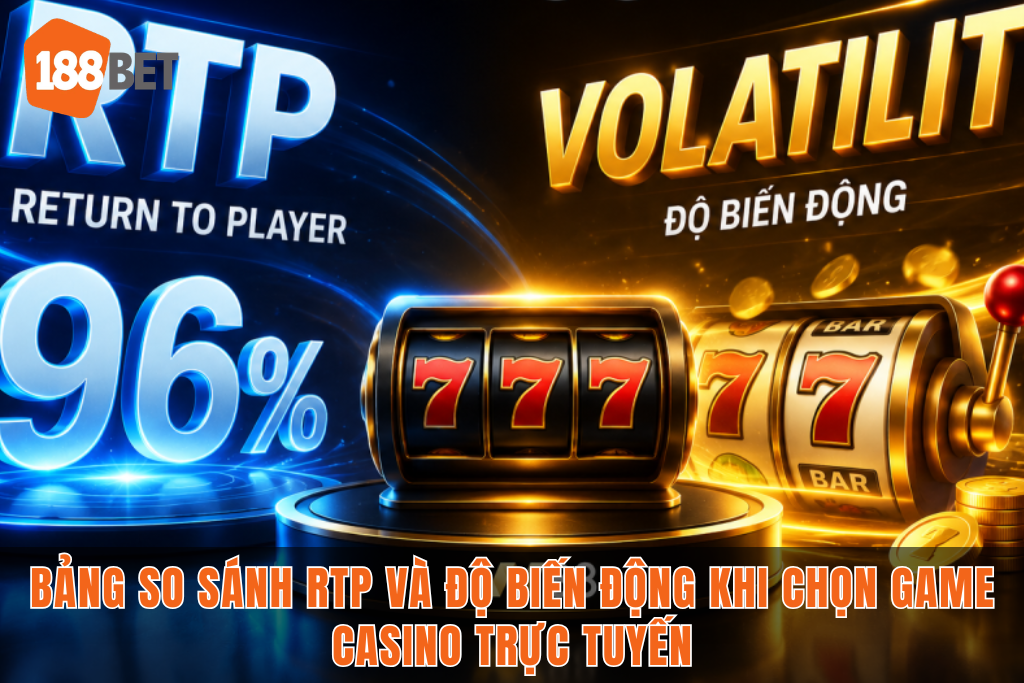 So sánh các chỉ số RTP, volatility và mức cược trong game casino