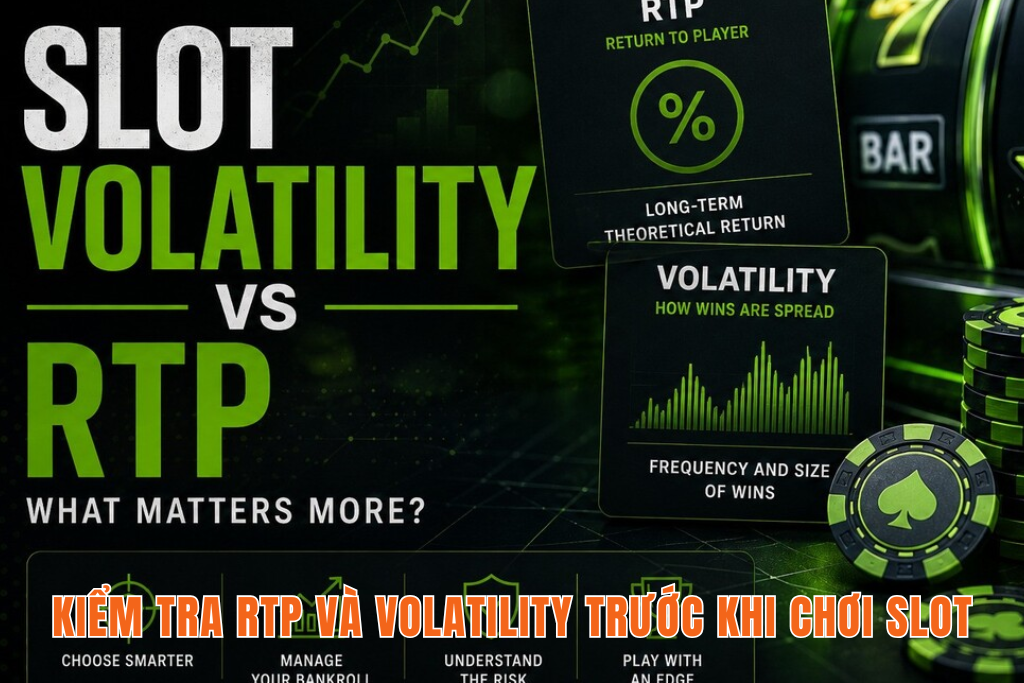 Người chơi xem thông tin RTP và Volatility trước khi chọn game slot